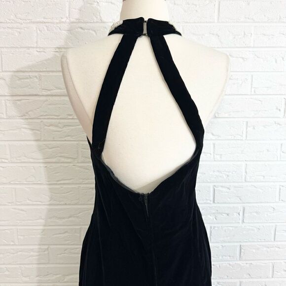 VINTAGE Dave & Johnny Black Velvet Beaded Collar Dress with Jacket Size 10 - Picture 8 of 15